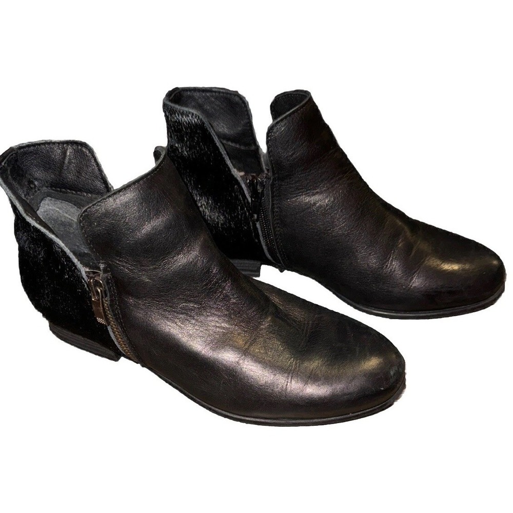 Eric Michael Ankle Boots Booties Leather  Black Gothic Women's US 7 EU 38